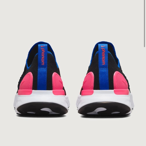 Nike React Phantom Run Flyknit 2 Black Bright Crimson Women’s Size 10 - Picture 3 of 15